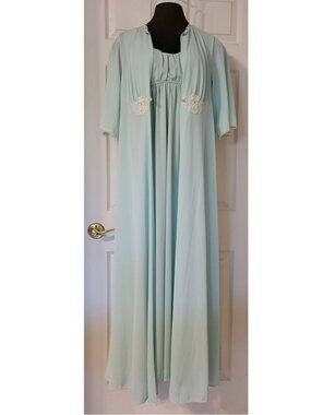 Vintage SEARS Nightgown Robe Peignoir Lingerie Set sz 36 Medium